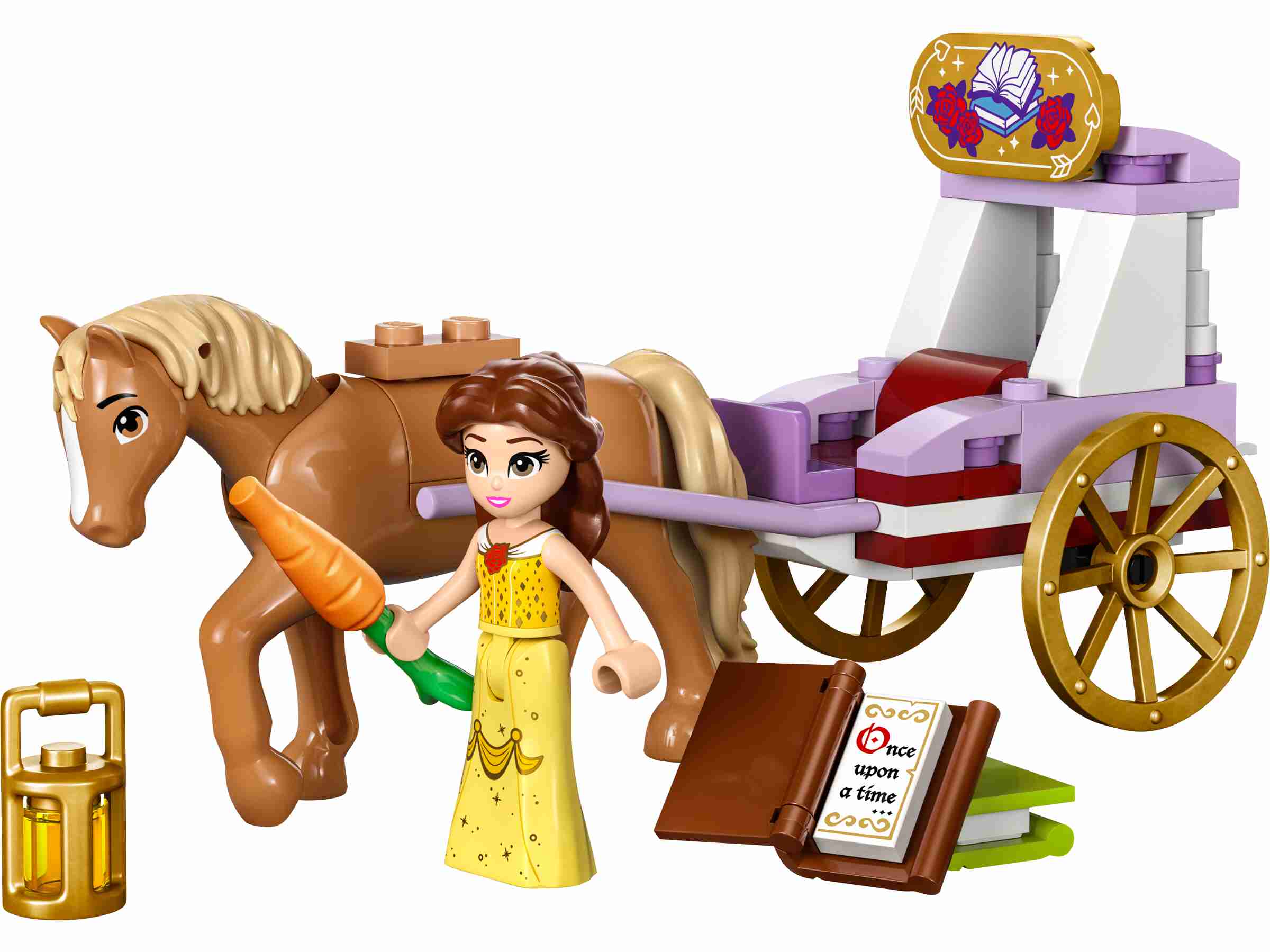 LEGO 43233 Disney Princess Belles Pferdekutsche, Spielfigur Belle Pferd Philippe